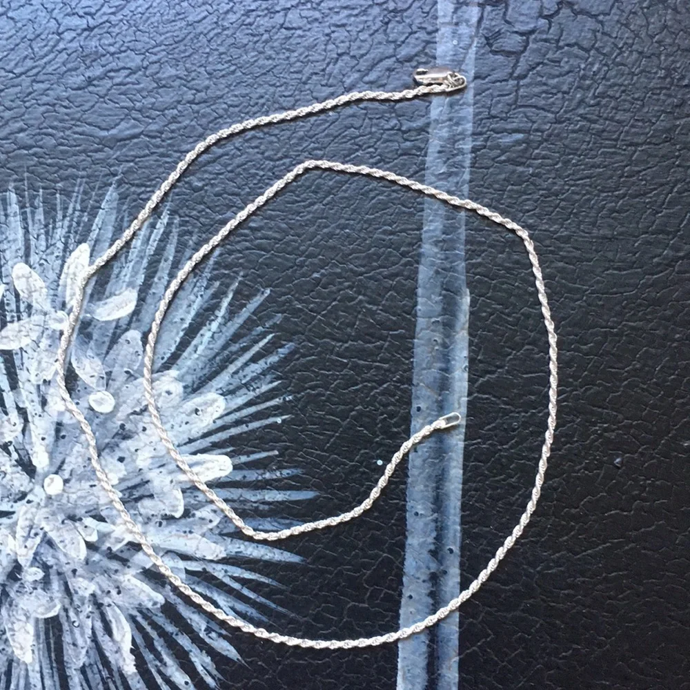 Vintage Sterling 22” Twist Rope Chain